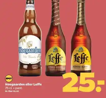 Netto Hoegaarden eller Leffe 75 cl. + pant. tilbud