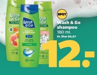 Netto Wash & Go shampoo 180 ml. tilbud