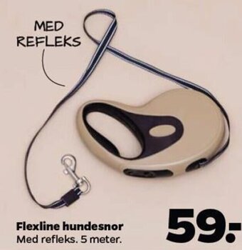Flexline hundesnor Med refleks. 5 meter.