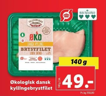 Lidl Økologisk dansk kyllingebrystfilet tilbud