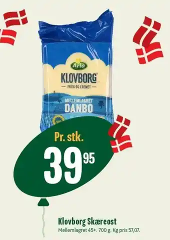 Min Købmand Klovborg Skæreost 700g tilbud