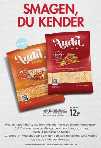 MENY Audu topping med ost og planteingredienser tilbud