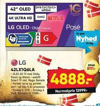 Bilka Lg 42 oled 4k ultra hd smart tv tilbud