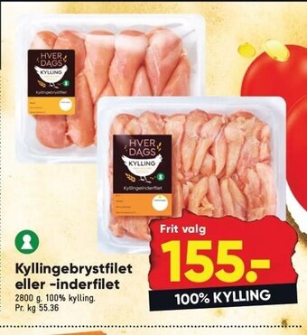 Bilka Kyllingebrystfilet eller - inderfilet tilbud