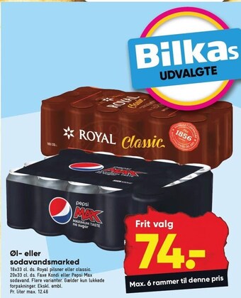 Bilka Øl- eller sodavandsmarked tilbud