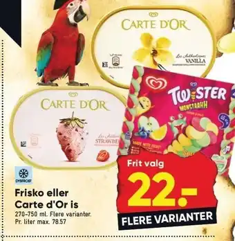 Bilka Frisko eller carte d'or is tilbud