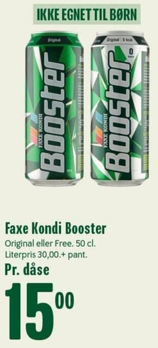 Min Købmand Faxe Kondi Booster tilbud