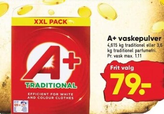 Bilka A+ vaskepulver tilbud