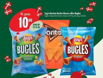 Min Købmand Lay's Doritos Nacho Cheese Eller Bugles tilbud