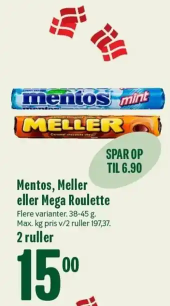 Mentos, Meller Eller Mega Roulette 38-45g
