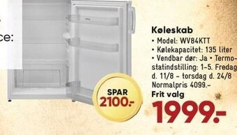 Bilka Køleskab tilbud