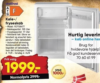 Bilka Køle-/fryseskab tilbud