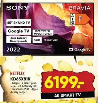 Bilka Sony kd65x81k tilbud