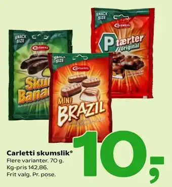 Coop 365 Carletti Skumslik 70 g tilbud