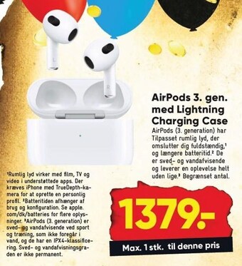 Bilka Airpods 3. gen. med lightning charging case tilbud