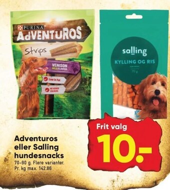 Bilka Adventuros eller salling hundesnacks tilbud