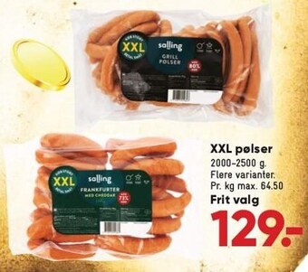 Bilka Xxl pølser tilbud