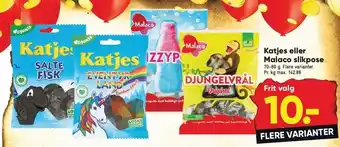 Bilka Katjes eller malaco slikpose tilbud