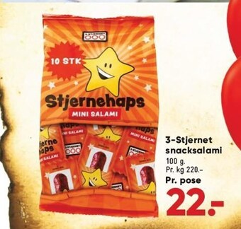 Bilka 3-stjernet snacksalami tilbud