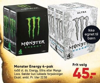 Bilka Monster energy 4-pak tilbud