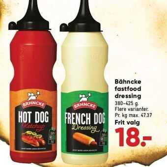 Bilka Bähncke fastfood dressing tilbud