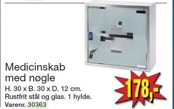 Medicinskab med nøgle