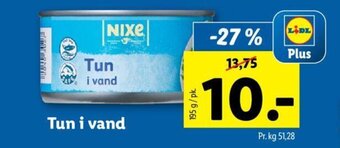 Lidl Tun i vand tilbud