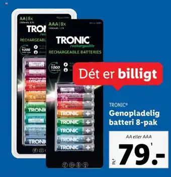 Lidl TRONIC® Genopladelig batteri 8-pak tilbud