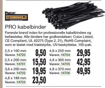 Pro kabelbinder