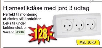 Harald Nyborg Hjørnestikdåse med jord 3 udtag tilbud