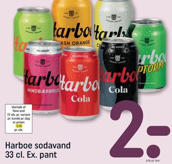 REMA 1000 Harboe sodavand 33 cl. Ex. pant tilbud