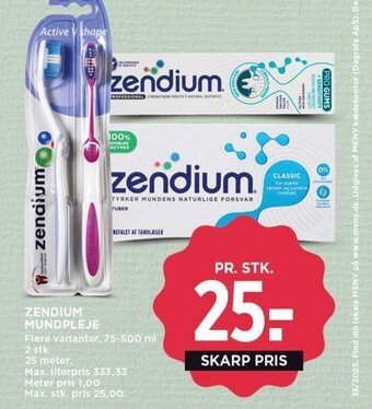 MENY ZENDIUM MUNDPLEJE tilbud