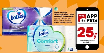 Lotus comfort toiletpapir eller lotus premium køkkenrulle