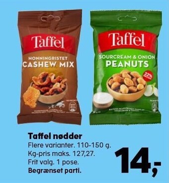 Kvickly Taffel nødder tilbud