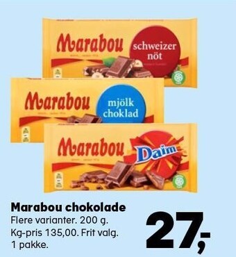 Kvickly Marabou chokolade tilbud