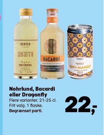 Kvickly Nohrlund, bacardi eller dragonfly tilbud