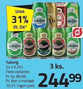 Fleggaard Tuborg 3. ks tilbud