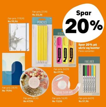 Spar 20% pa skriv og kontor