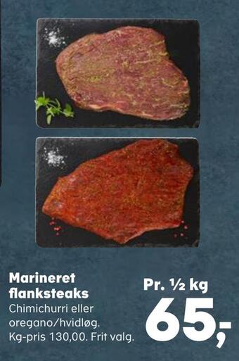 Kvickly Marineret flanksteaks tilbud
