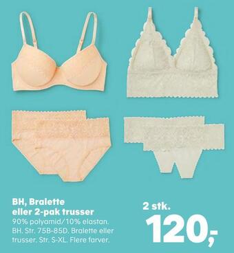 Kvickly Bh, bralette eller 2-pak trusser tilbud