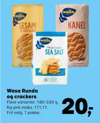 SuperBrugsen Wasa runda og crackers tilbud