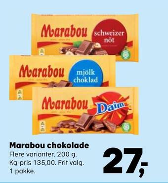 SuperBrugsen Marabou chokolade tilbud