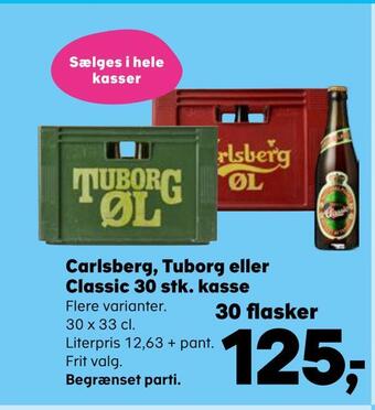 SuperBrugsen Carlsberg, tuborg eller classic 30 stk. kasse tilbud