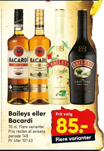 Bilka Baileys eller bacardi tilbud