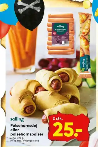 Bilka Pølsehornsdej eller pølsehornspølser tilbud
