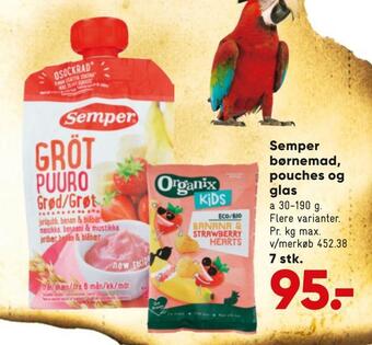 Bilka Semper børnemad, pouches og glas tilbud