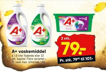Bilka A+ vaskemiddel tilbud