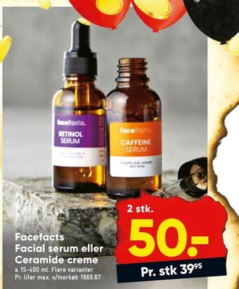 Bilka Facefacts facial serum eller ceramide creme tilbud