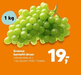 SuperBrugsen Grønne kernefri druer tilbud