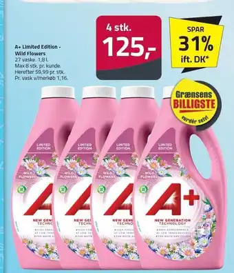 Fleggaard A+ limited edition - wild flowers - 4 stk. tilbud